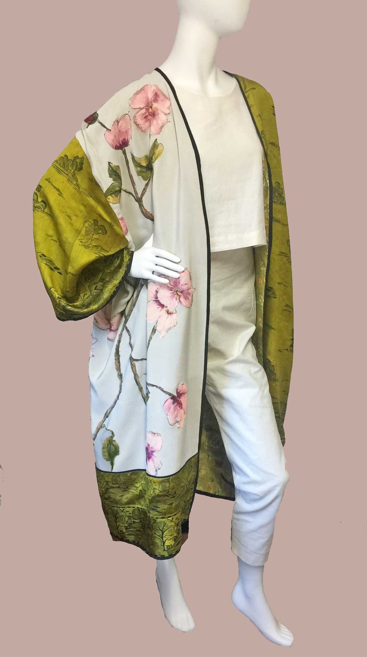 Hand Painted Fully Lined Kimono Opera Coat Evening Coat Boho | Etsy
