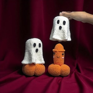 Surprise Halloweenie Ghost Friend Gift Crochet Pattern Giant Halloweenie, Halloween Ghost, Halloween Ghost Crochet Gift, Ghost Crochet Decor