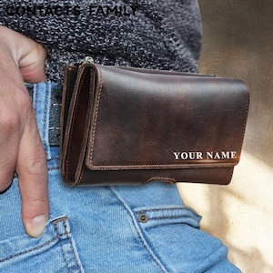 Phone Belt Case, Waist phone case, Leather Phone belt Holster, Phone Pouch, Phone belt Pouch, Waist Bag, Personalized Phone case, Gift Him