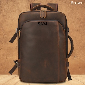 Laptop Backpack Men, Leather Office School Bag, Shoulder backpack, Outdoor Travel Backpack, Personalized handbag, Rucksack for Men, Satchel