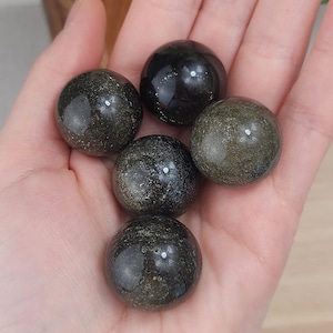 Black Obsidian & Gold Sheen Obsidian Mini Spheres