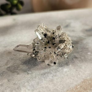 Clear Quartz with Chlorite | Beautiful Transparent Quartz Cluster