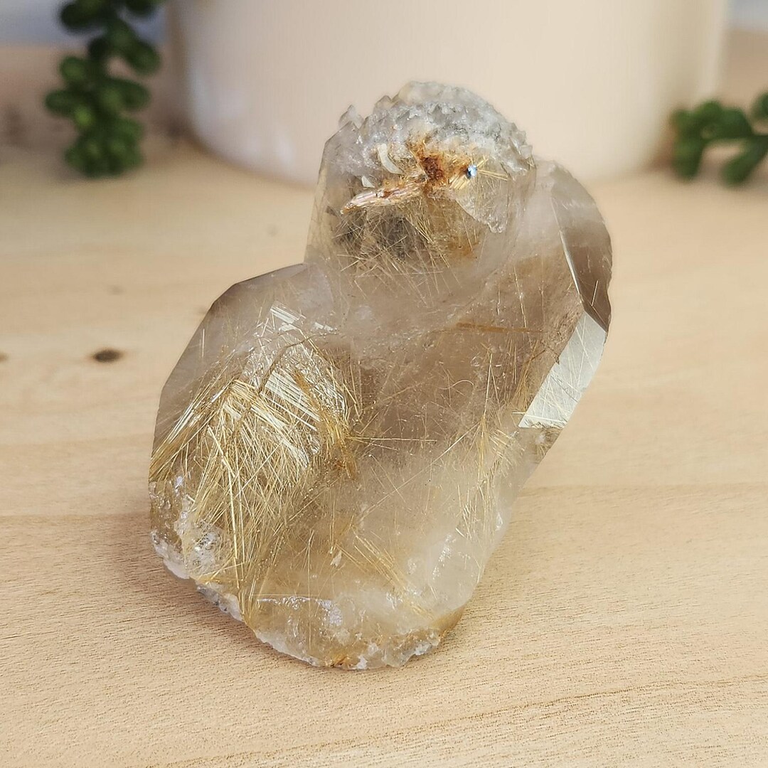 Quartz Rutile Rough Rough Natural Golden Rutile Garden Quartz From Brazil - Etsy