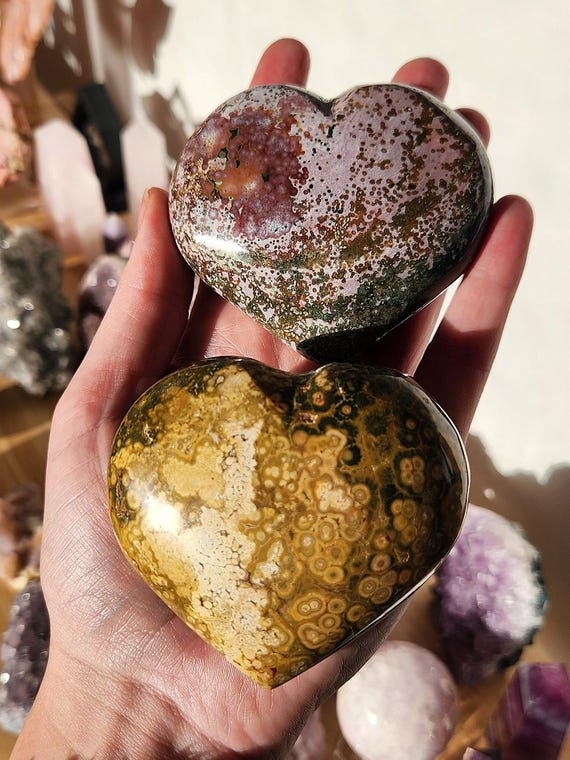 High Grade Ocean Jasper Heart's from Madagascar