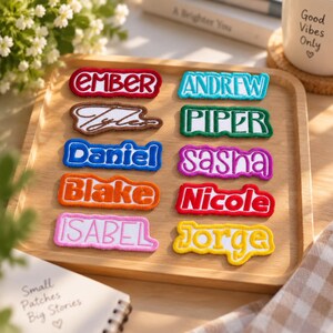 Custom Embroidered Name Patch – Iron-On, Sew-On, or Hook & Loop