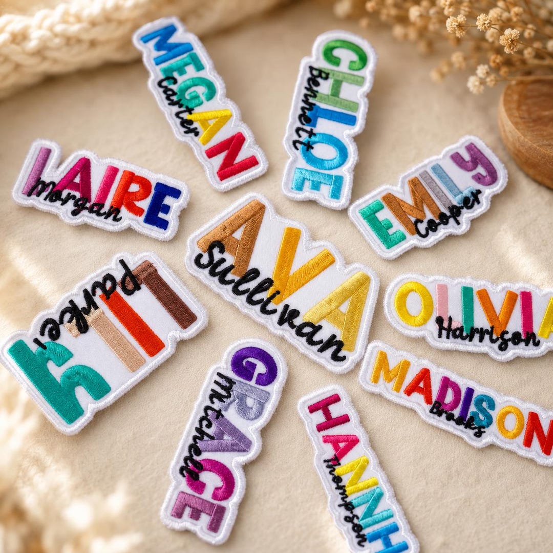 Custom Name Personalized Custom Name Patch, First Name and Last Name Colorful Patch ...