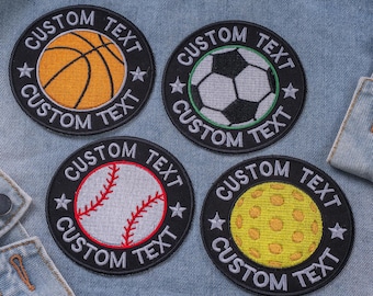 Personalized Embroidered Sports Patch | Custom Name Patch | Basketball Baseball Softball Patches for Backpacks Hats Jackets