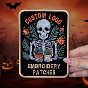 Personalized Logo Patch, Custom Embroidered Logo Patches, Sew/Iron on / Hook & Loop Patch Applique for Clothes Backpacks, Halloween Patches