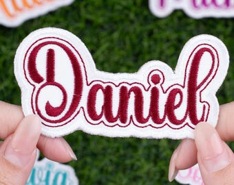 Custom Embroidered Name Patch – Iron-On, Sew-On, Hook & Loop