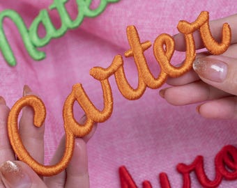 Personalized Name Iron on Patch | Custom Embroidered Name 3D Patches for Backpacks Hats Jackets