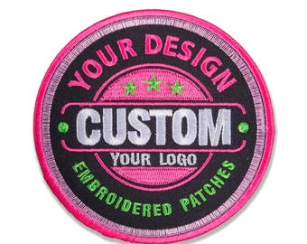 Custom Embroidered Logo Patch: Personalized Team Logo Company Patches | Sew/Iron On/Hook & Loop