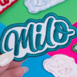 Custom Embroidered Name Patch – Personalized Text Patches | Team Patches Iron-On, Sew-On, Hook & Loop | For Jackets, Hats, Uniforms, Bags