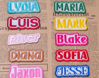Custom Name Patch Embroidery Design, Personalized Name Tag Patch, Iron On Name Patch, Sew On Patch, Velcro Name Badge