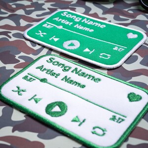 Custom Song Music Player Patch, Personalized Favorite Song and Artist Embroidered Patch, Iron On Patch