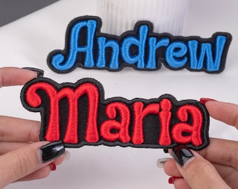 Personalized Name Iron on Patch | Custom Embroidered Name 3D Patches for Backpacks Hats Jackets