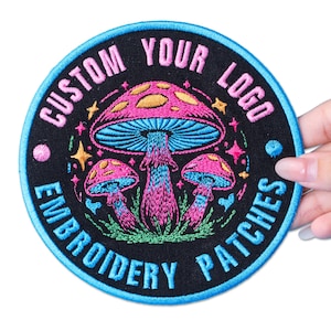 Custom Logo Iron on Patch, Personalized Logo Patches, Sew On/Hook & Loop Patch Applique for Clothes Backpacks Hats, Custom Logo Patch