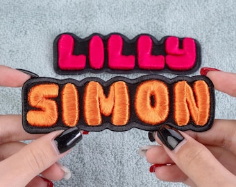 Personalized Embroidered Name Iron on Patch | Custom Name 3D Patches for Backpacks Hats Jackets