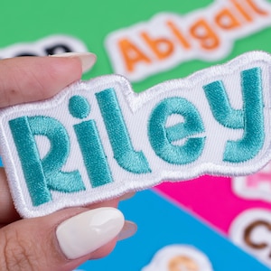 Custom Embroidered Name Patch – Personalized Text Patches | Team Patches Iron-On, Sew-On, Hook & Loop | For Jackets, Hats, Uniforms, Bags