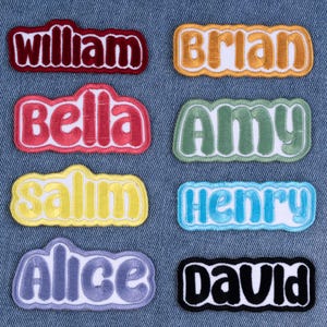 Custom Embroidered Name Patch – Personalized Text Patches | Team Patches Iron-On, Sew-On, Hook & Loop | For Jackets, Hats, Uniforms, Bags