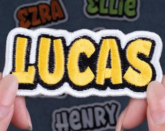 Custom Embroidered Name Patch – Iron-On or Sew-On Text