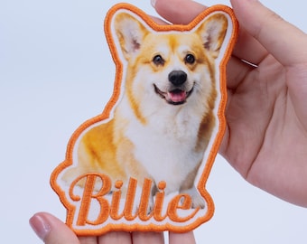 Custom Dog Photo Patch – Personalized Printed & Embroidered Pet Portrait, Iron-On or Sew-On