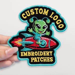 Custom Logo Patch for Hat, Personalized Embroidered Logo Patch, Sew On/Iron On/ Hook & Loop Patch for Clothes Backpacks, Custom Logo Patches