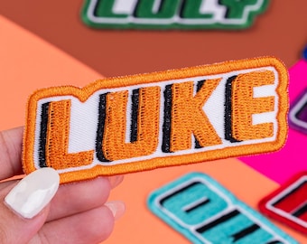 Custom Name Embroidered Patch – Iron-On or Sew-On Team Patch