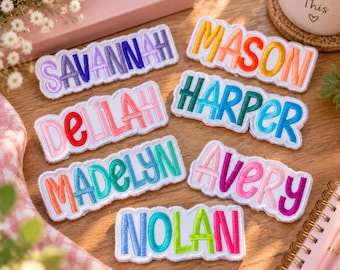 Custom Colorful Embroidered Name Patch, Personalized Iron On Sew On Badge, Colorful Jacket Backpack Uniform Patch