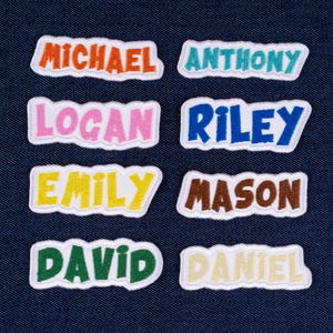 Custom Name Patch – Personalized Embroidered Text Patch | Sew/Iron-On / Hook & Loop Team Patches for Jackets, Hats, Backpacks, Bags