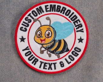Custom Logo Embroidered Patch: Personalized Team Logo Company Patches | Sew/Iron On/Hook & Loop