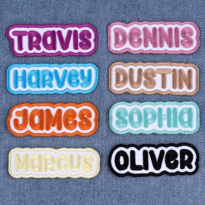 Custom Embroidered Name Patch – Personalized Text Patches | Team Patches Iron-On, Sew-On, Hook & Loop | For Jackets, Hats, Uniforms, Bags