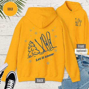 Sudadera con capucha y cremallera para esquí de nieve, sudadera de invierno con capucha con impresión trasera y frontal opcional imagen 9