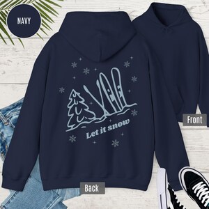 Sudadera con capucha y cremallera para esquí de nieve, sudadera de invierno con capucha con impresión trasera y frontal opcional imagen 12