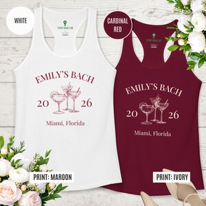 Custom Bachelorette Tank, Beach Bridal Party Top, Matching Bach Shirts, Bridesmaid Gift, Cocktail Design image 6