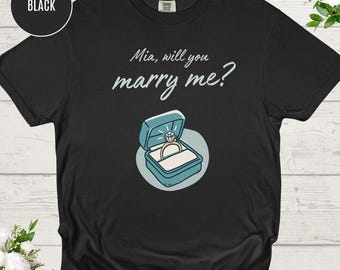 Shirt wil je met me trouwen, aangepast verlovingscadeau voor haar T-shirt ring voorstel