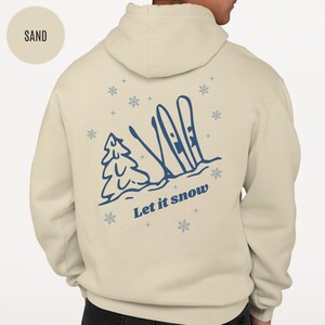 Sudadera con capucha y cremallera para esquí de nieve, sudadera de invierno con capucha con impresión trasera y frontal opcional imagen 3