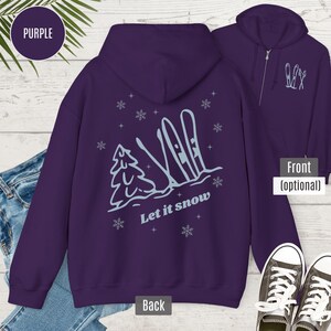 Sudadera con capucha y cremallera para esquí de nieve, sudadera de invierno con capucha con impresión trasera y frontal opcional imagen 2