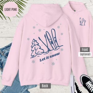 Sudadera con capucha y cremallera para esquí de nieve, sudadera de invierno con capucha con impresión trasera y frontal opcional imagen 5