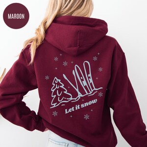 Sudadera con capucha y cremallera para esquí de nieve, sudadera de invierno con capucha con impresión trasera y frontal opcional imagen 6