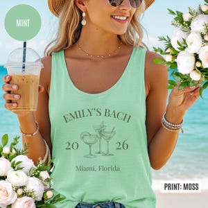 Custom Bachelorette Tank, Beach Bridal Party Top, Matching Bach Shirts, Bridesmaid Gift, Cocktail Design image 2