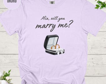 Wil je met me trouwen, shirt met aangepaste naam, verlovingscadeau voor haar voorstel-T-shirt