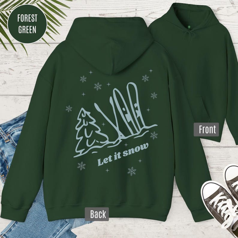 Sudadera con capucha y cremallera para esquí de nieve, sudadera de invierno con capucha con impresión trasera y frontal opcional imagen 8