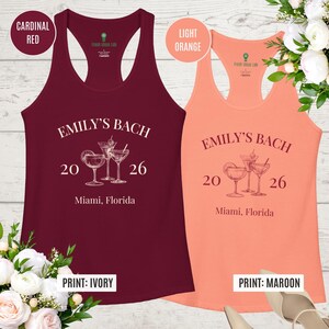 Custom Bachelorette Tank, Beach Bridal Party Top, Matching Bach Shirts, Bridesmaid Gift, Cocktail Design image 10