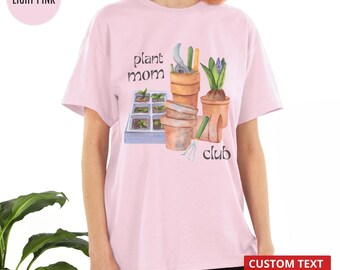 Plant moeder vader clubshirt aangepast T-shirt plantenliefhebber cadeau, gepersonaliseerd tuinshirt