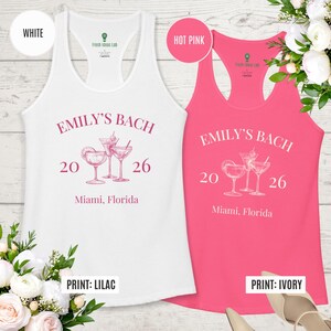 Custom Bachelorette Tank, Beach Bridal Party Top, Matching Bach Shirts, Bridesmaid Gift, Cocktail Design image 5