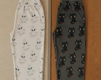 Unisex Dragon Lounge Pants, Soft Cozy Pajamas, Couples Matching Gift