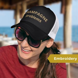 Champagne Problems | Embroidery Cap for Champagne Lovers | Wine lover hat | Bachelorette gear | Weekend getaway | Girlfriend gift idea
