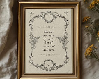 Gothic Romantasy Quote Poster: Celestial Dark Academia Art (Digital Download