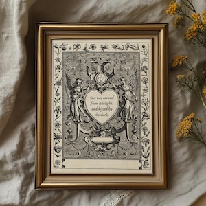 Gothic Romantasy Quote Print: Celestial Dark Academia Wall Art (Digital Download)