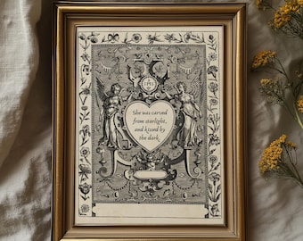 Gothic Romantasy Quote Print: Celestial Dark Academia Wall Art (Digital Download)